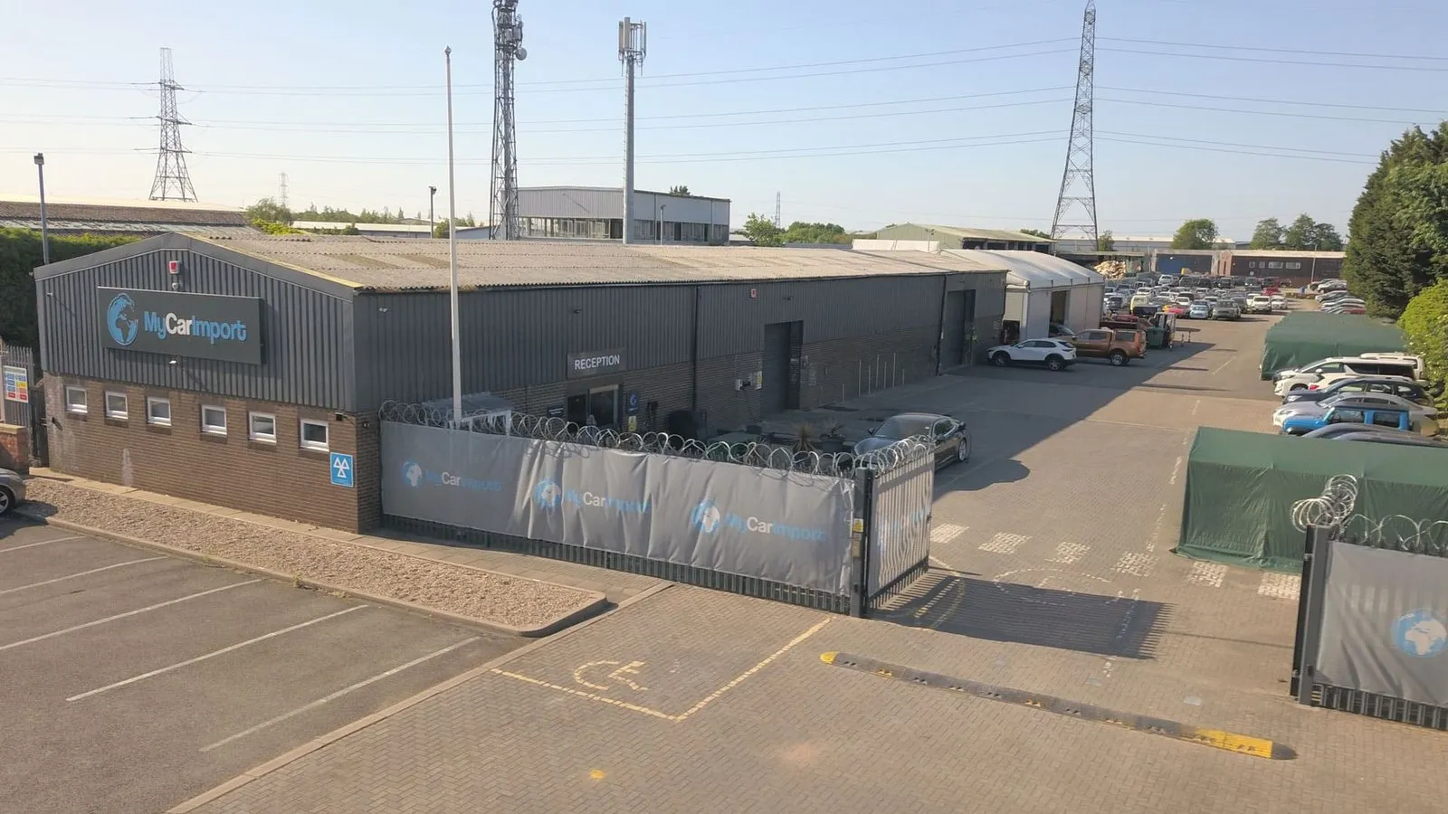 The My Car Import building and yard on Trent Lane, Castle Donington